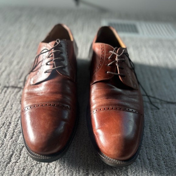 Johnston & Murphy Men’s Dress Shoes - Callum Cap in Mahogany - Picture 1 of 7